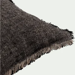 Coussin en lin chambray - noir 30x50cm
