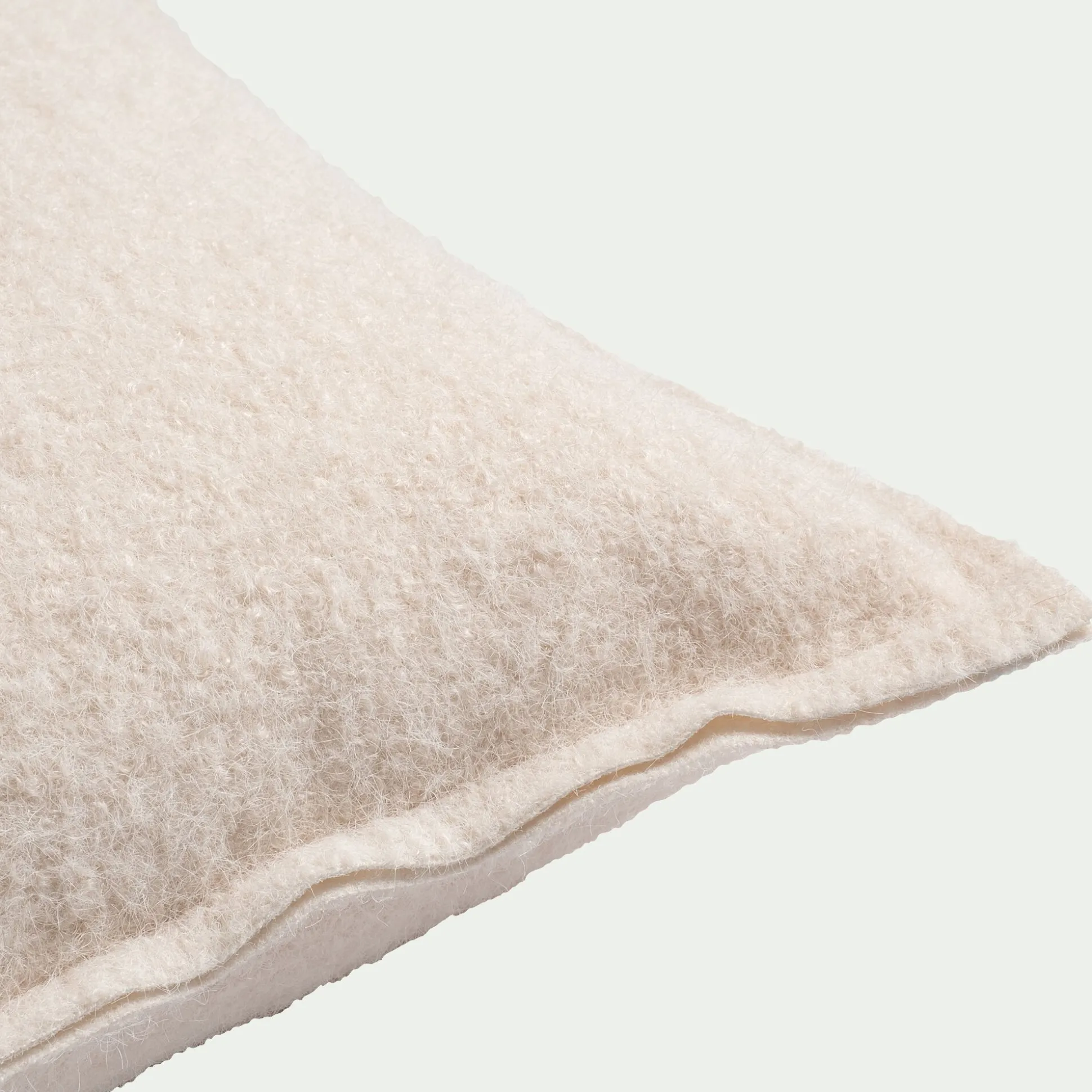 Coussin feutrine en tissu 45x45cm - blanc écru