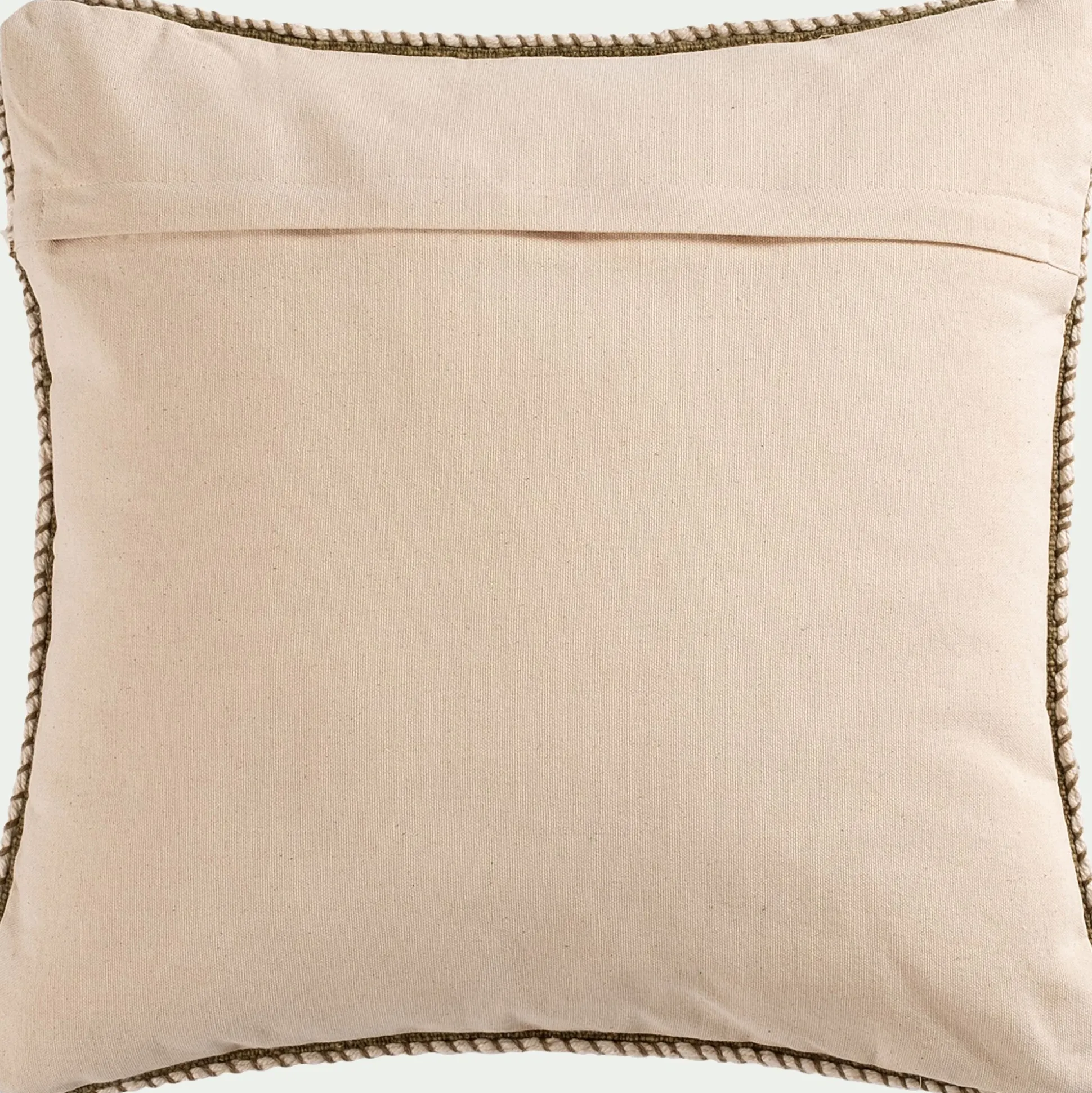 Coussin finition passepoil en coton 45x45cm - vert