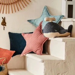 Coussin forme étoile 45x45cm - bleu