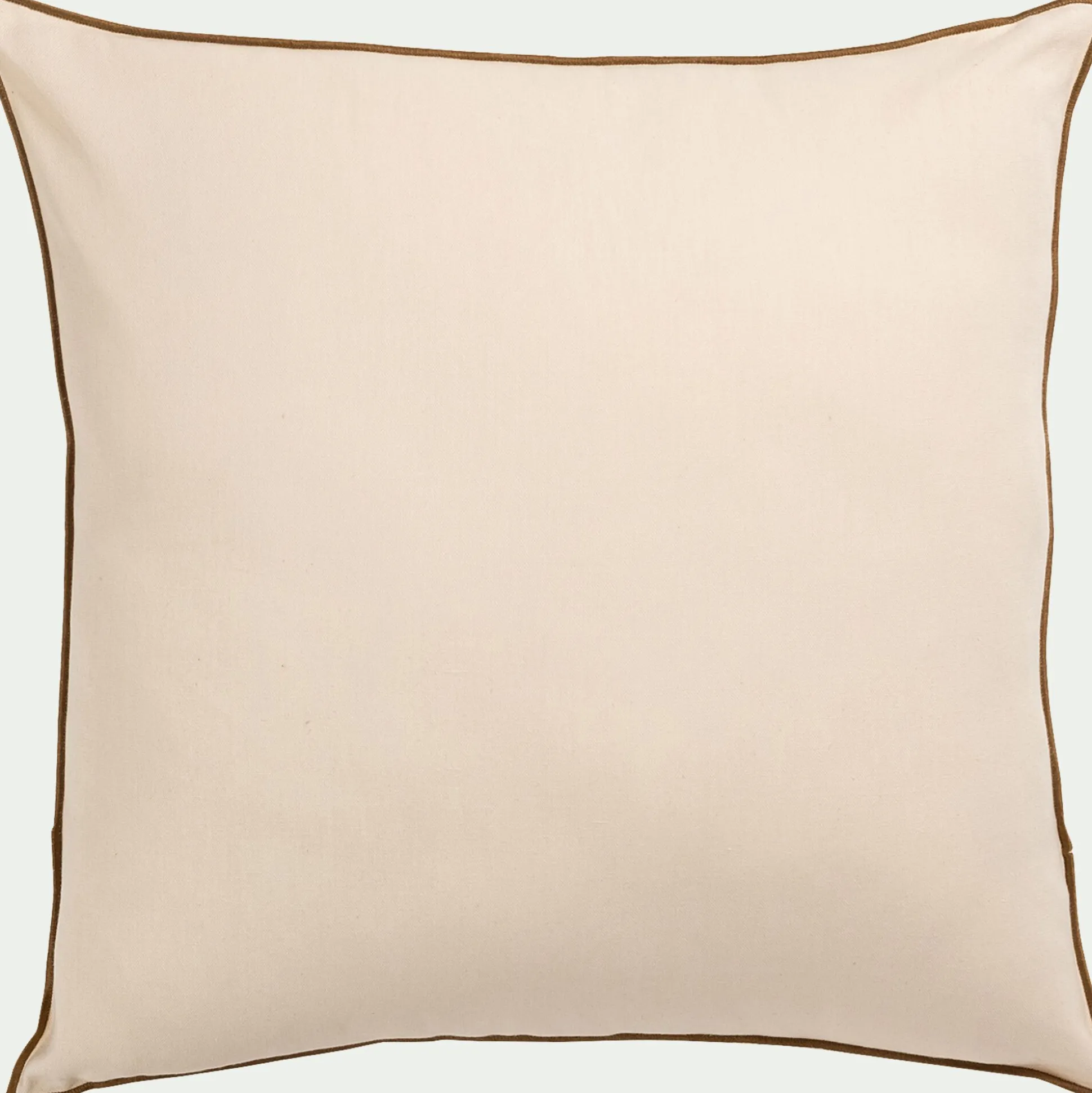Coussin à liseré en coton - beige 45x45cm