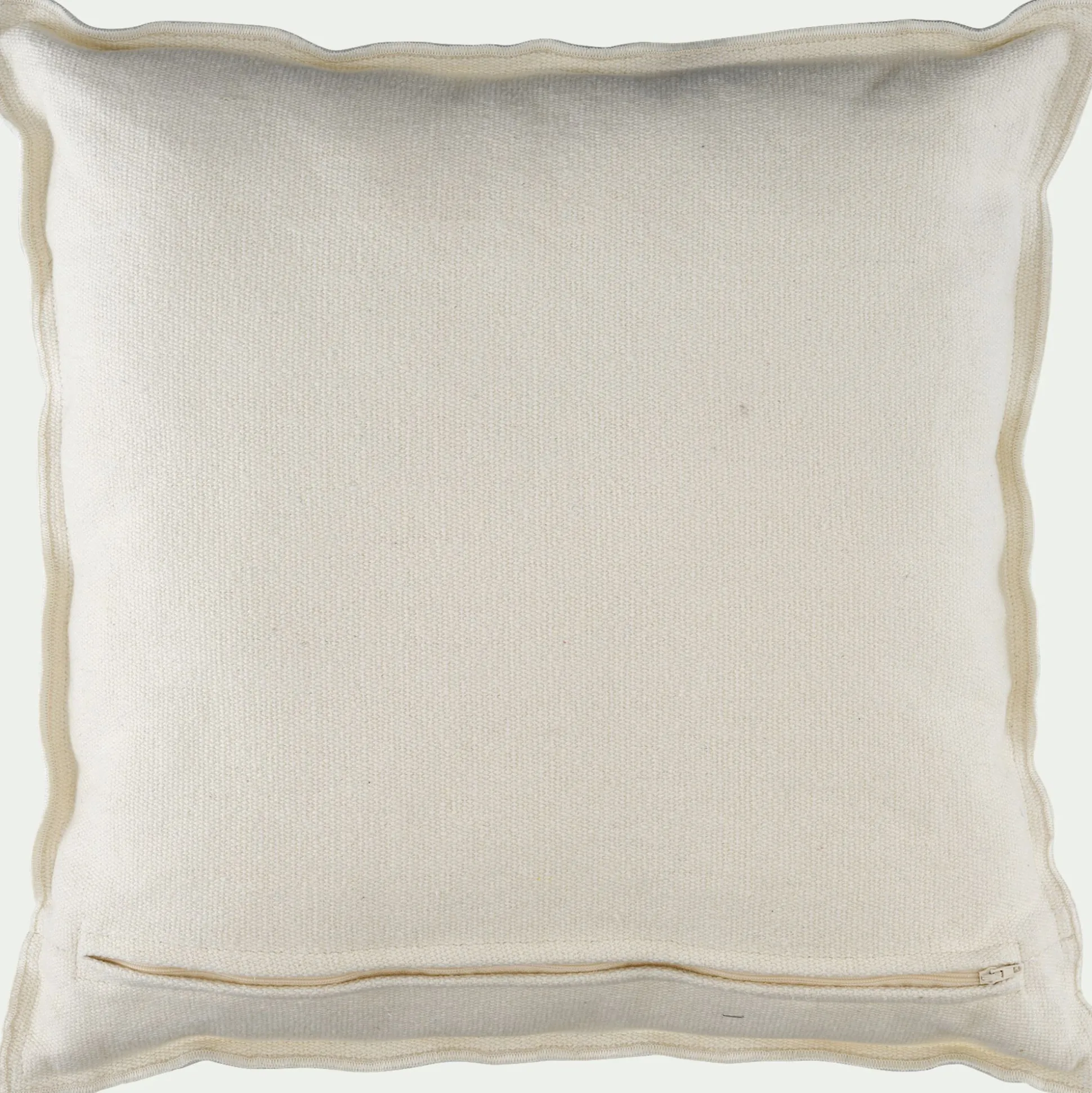 Coussin motif romarin en coton 45x45cm - blanc