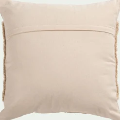Coussin motifs laineux en coton 45x45cm - naturel