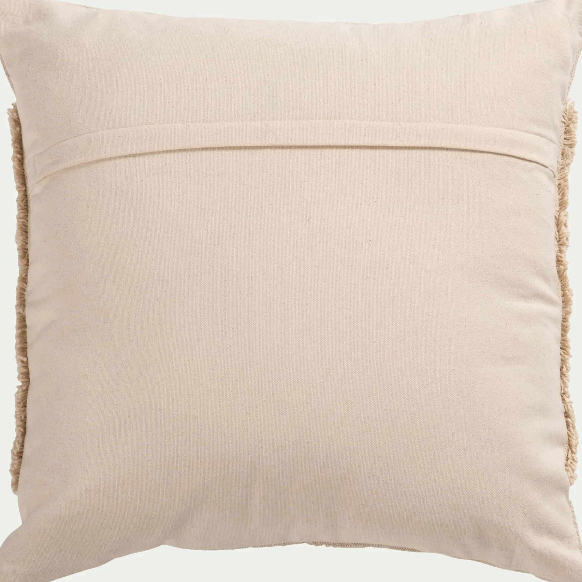 Coussin motifs laineux en coton 45x45cm - naturel