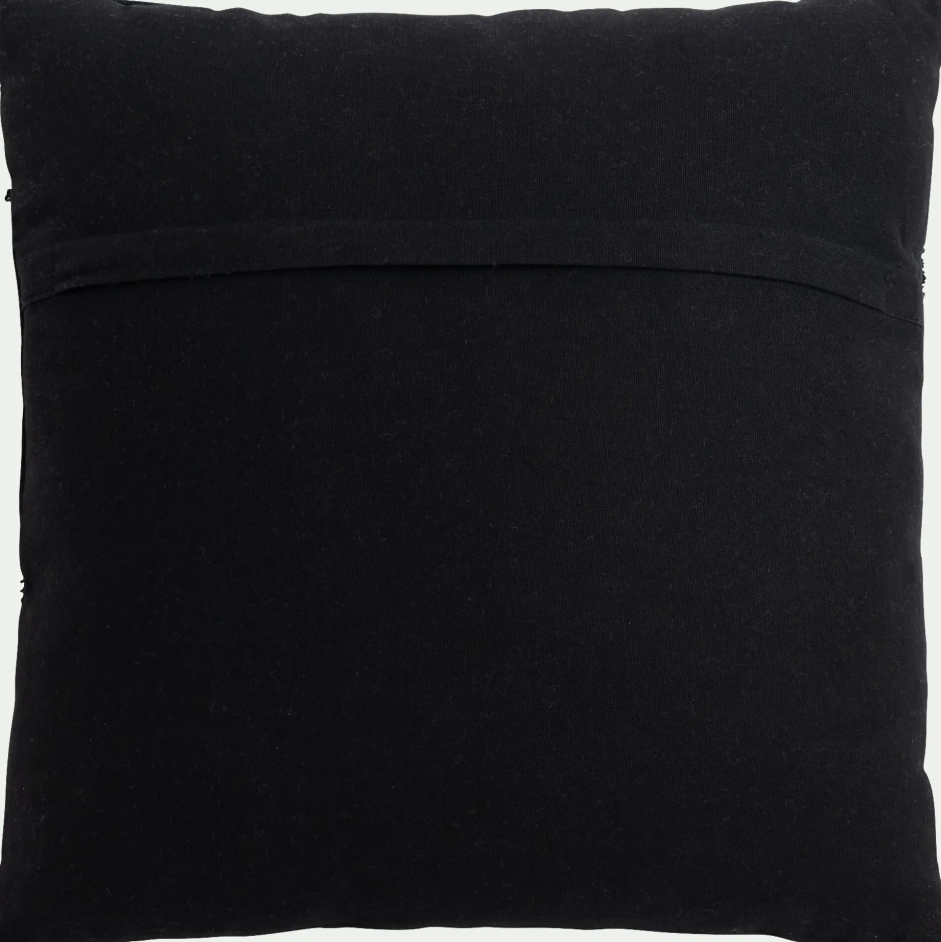 Coussin motifs laineux en coton 45x45cm - noir