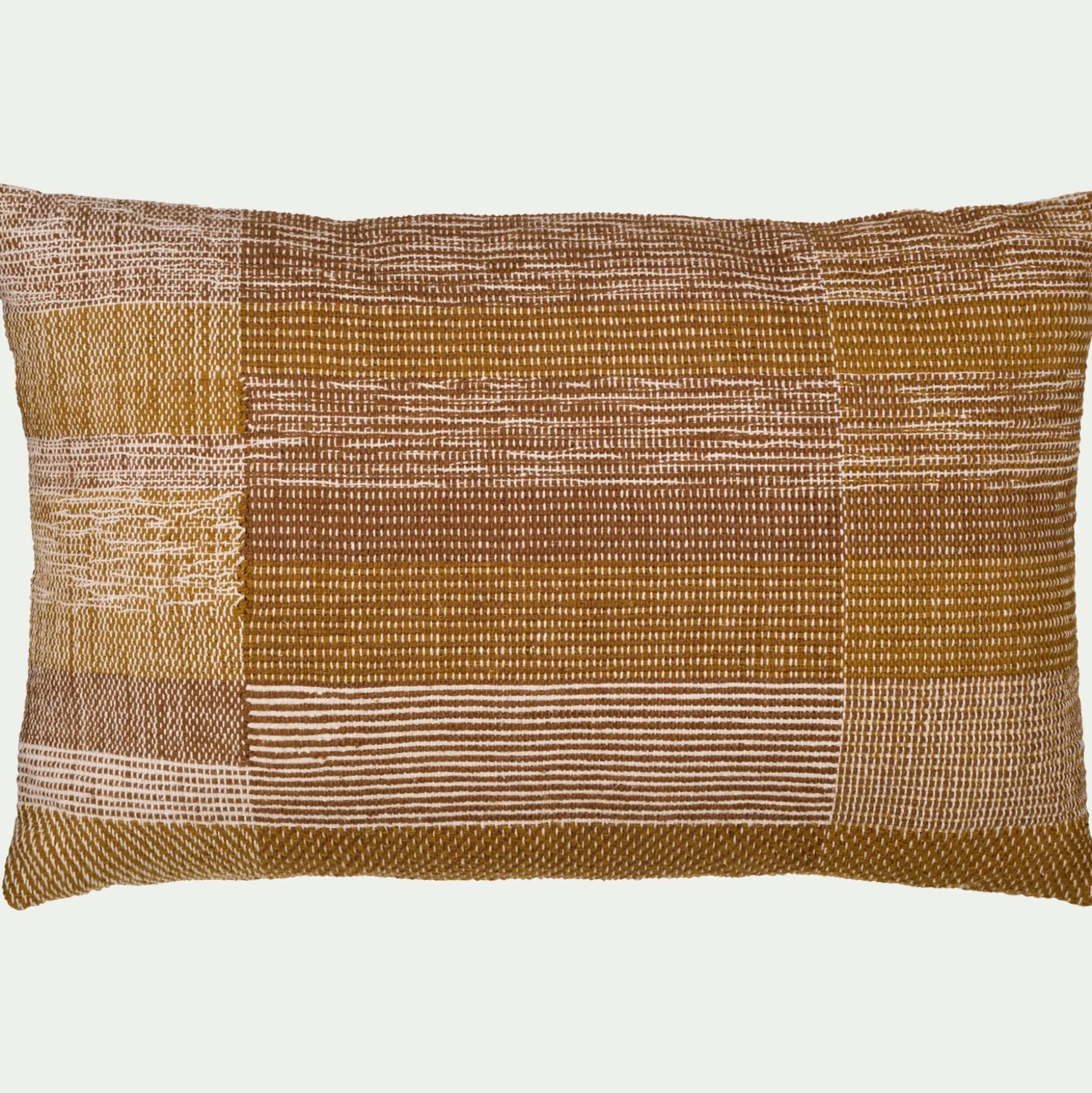 Coussin à motifs tissés en coton 40x60cm - brun