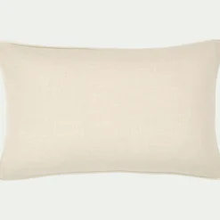 Coussin à passepoil bicolore en coton 30x50cm - beige