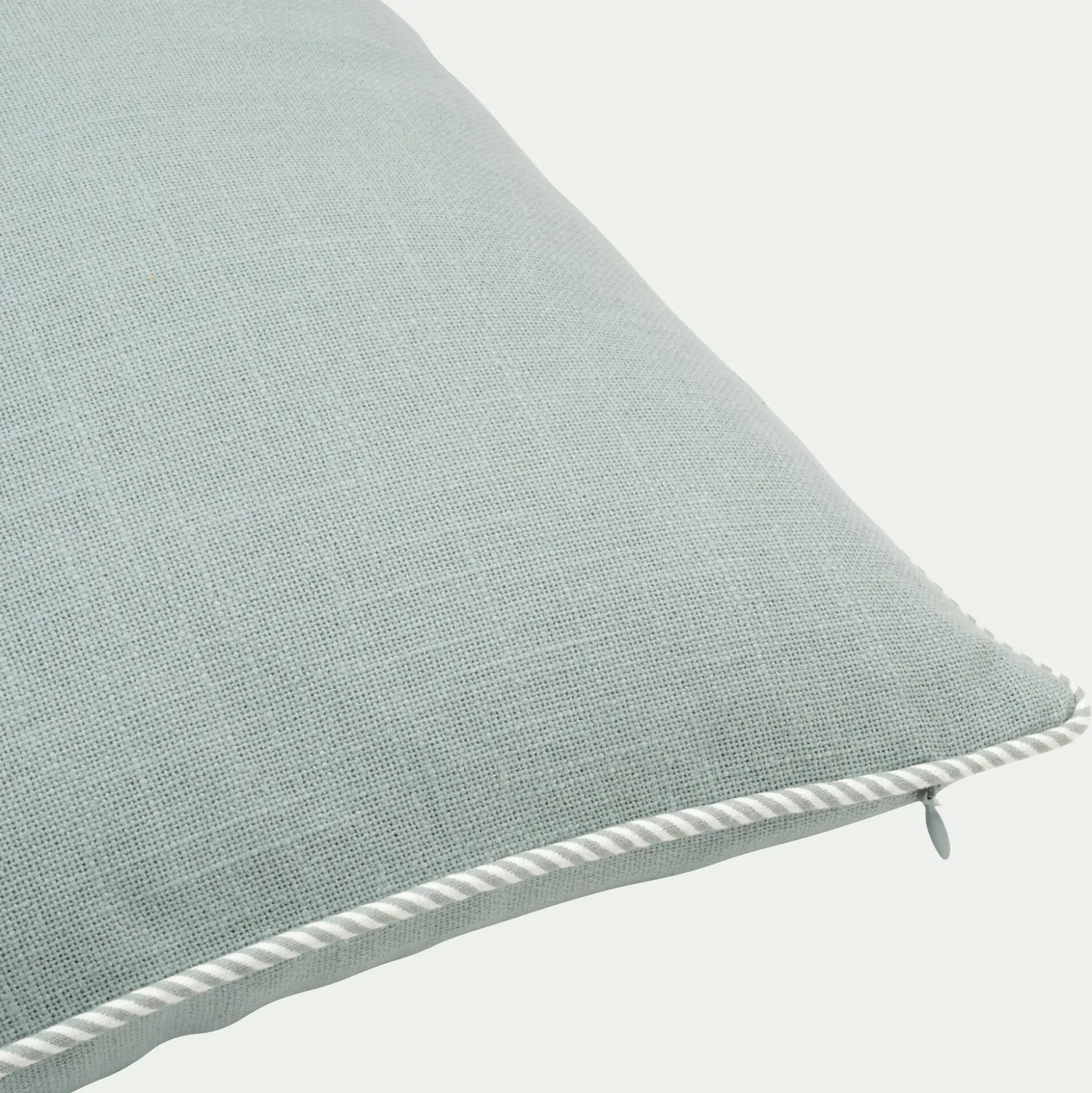 Coussin à passepoil bicolore en coton 30x50cm - bleu calaluna