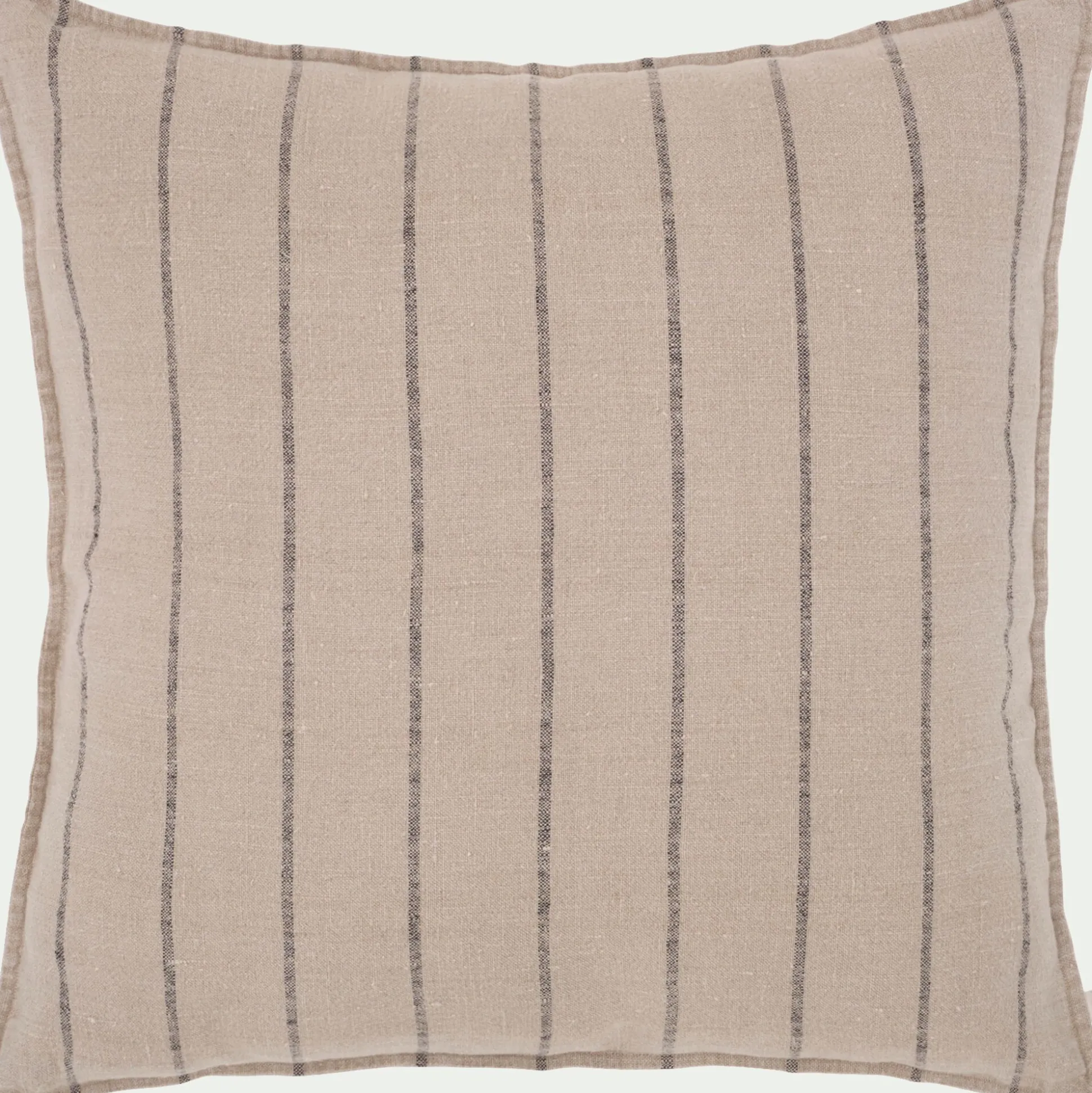 Coussin à rayures en lin 65x65cm - beige