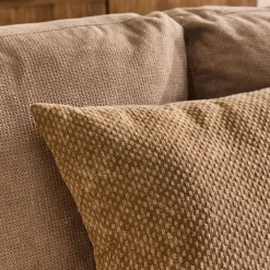 Coussin surpiqué en coton 45x45cm - brun noisette