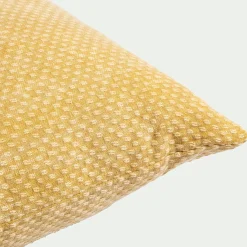 Coussin surpiqué en coton 45x45cm - jaune blé