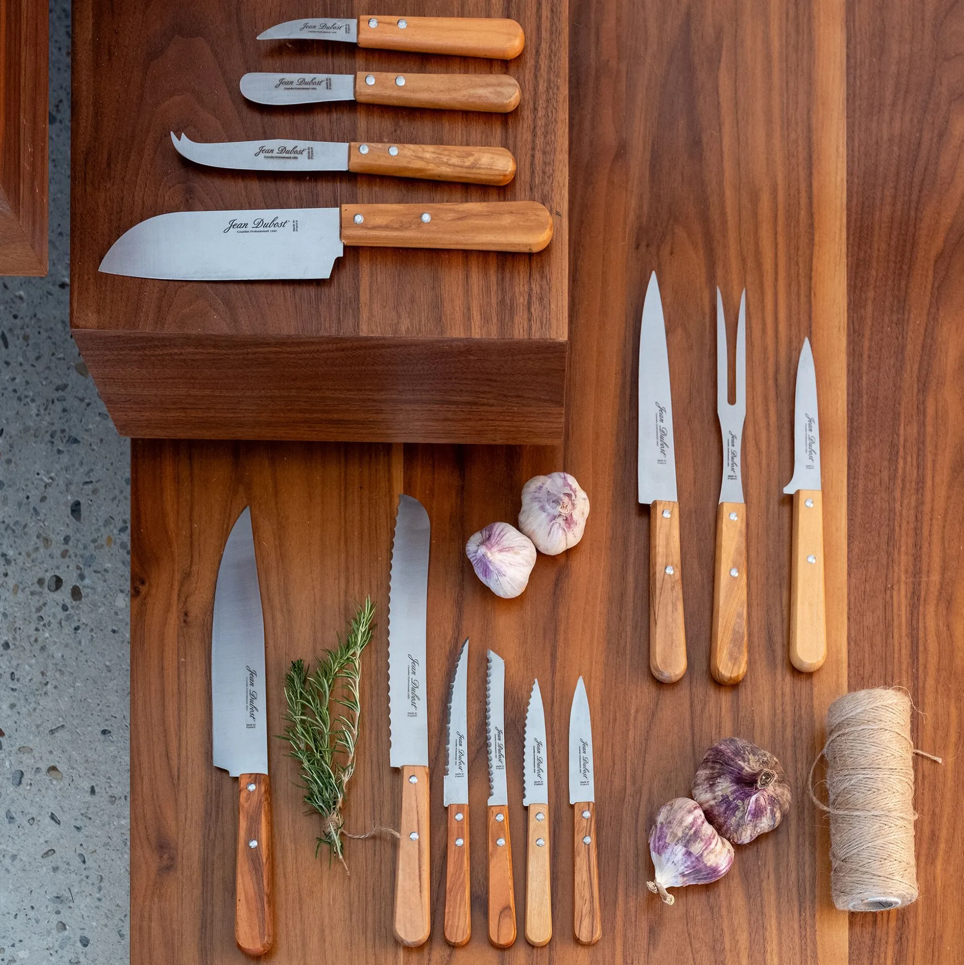 Couteau à légumes en inox et bois d'olivier 18cm - naturel