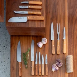 Couteau office en inox et bois d'olivier 18cm - naturel