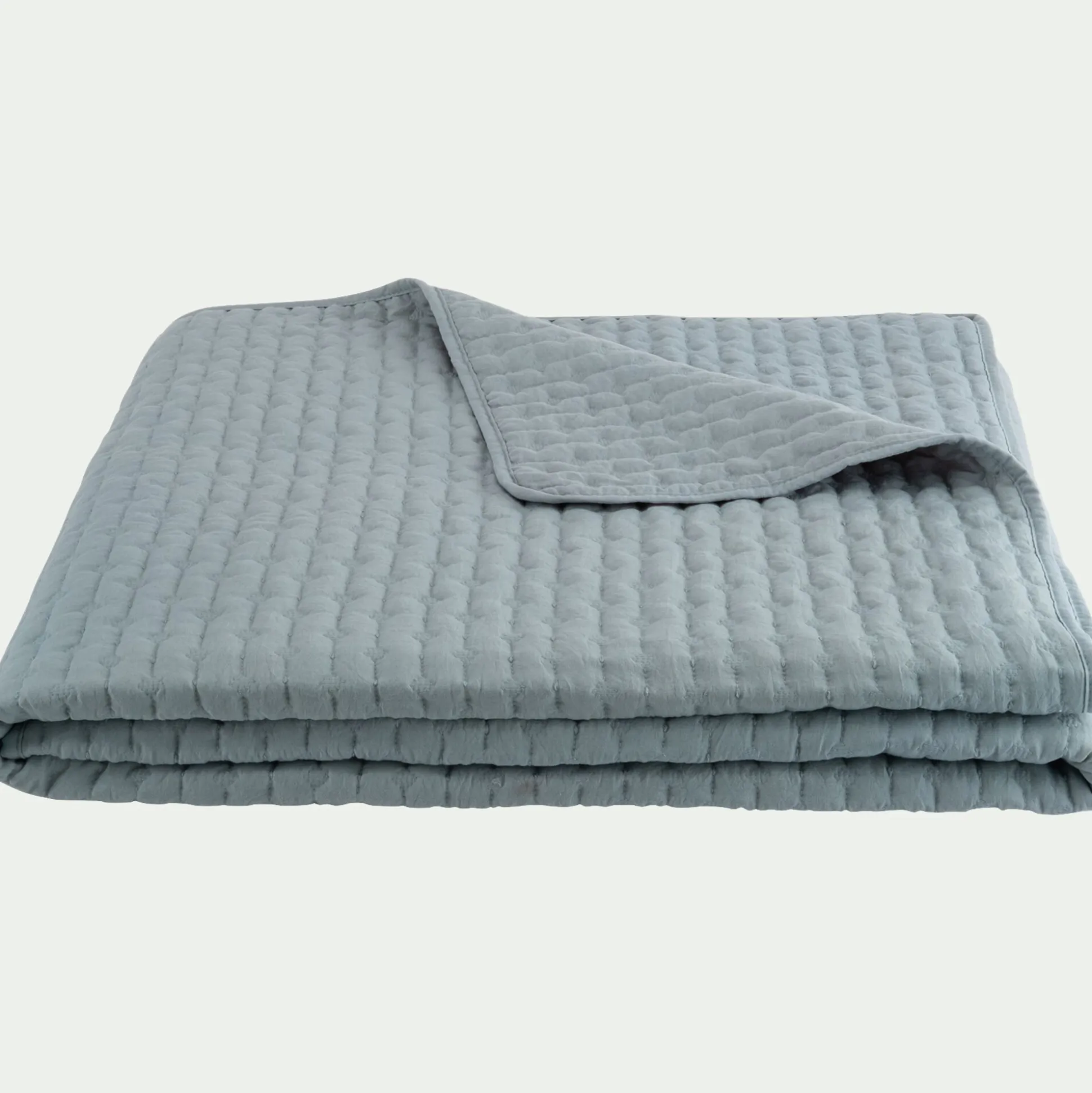 Couvre-lit en tissu surpiqué 230x250cm - bleu calaluna