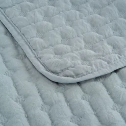 Couvre-lit en tissu surpiqué 230x250cm - bleu calaluna