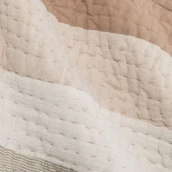 Couvre-lit patchwork en coton 230x250cm - beige