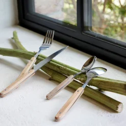 Cuillère à café en inox et manche en bois de hêtre - naturel