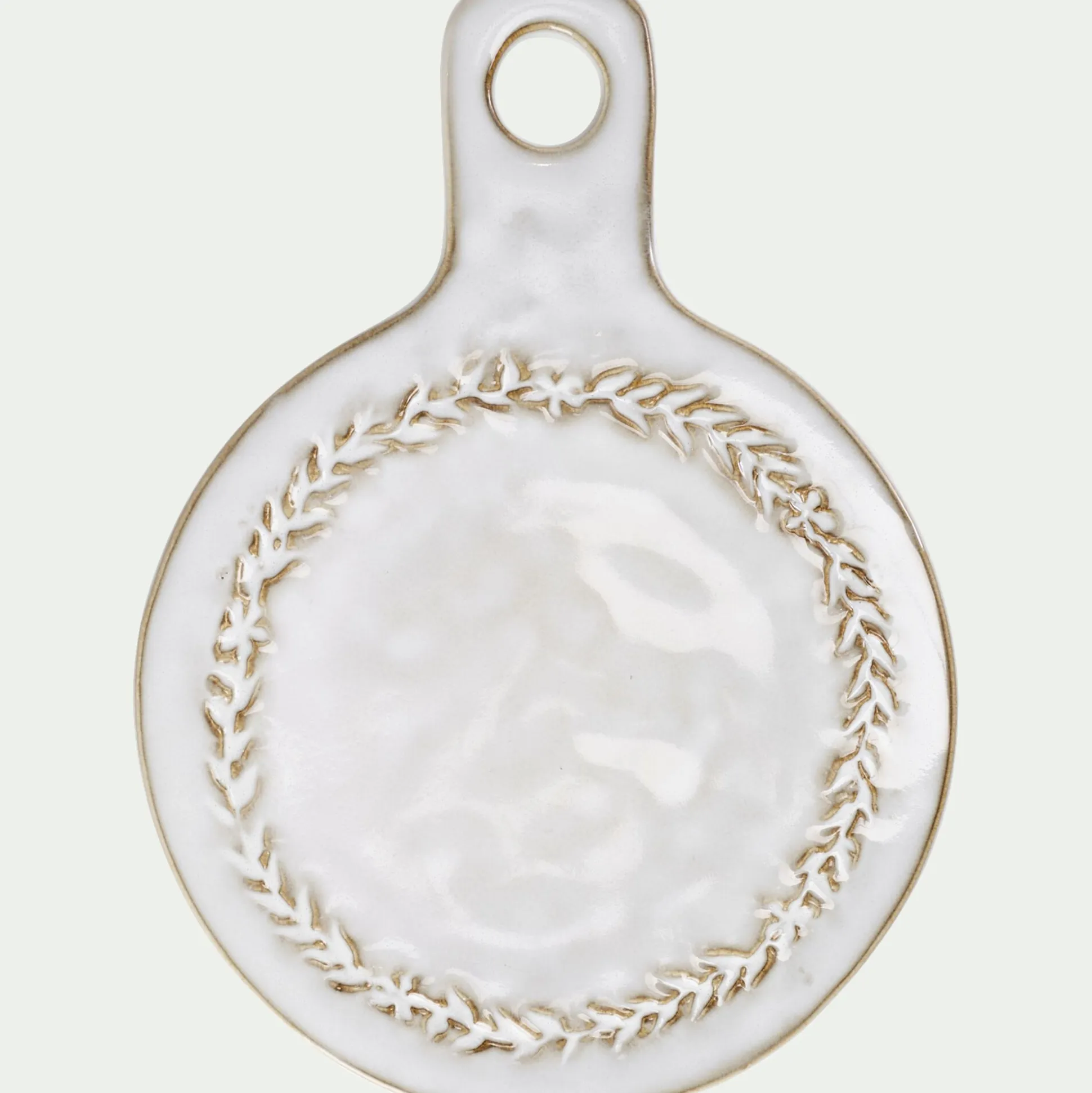Dessous de plat motif végétal en grès D20cm - beige alpilles