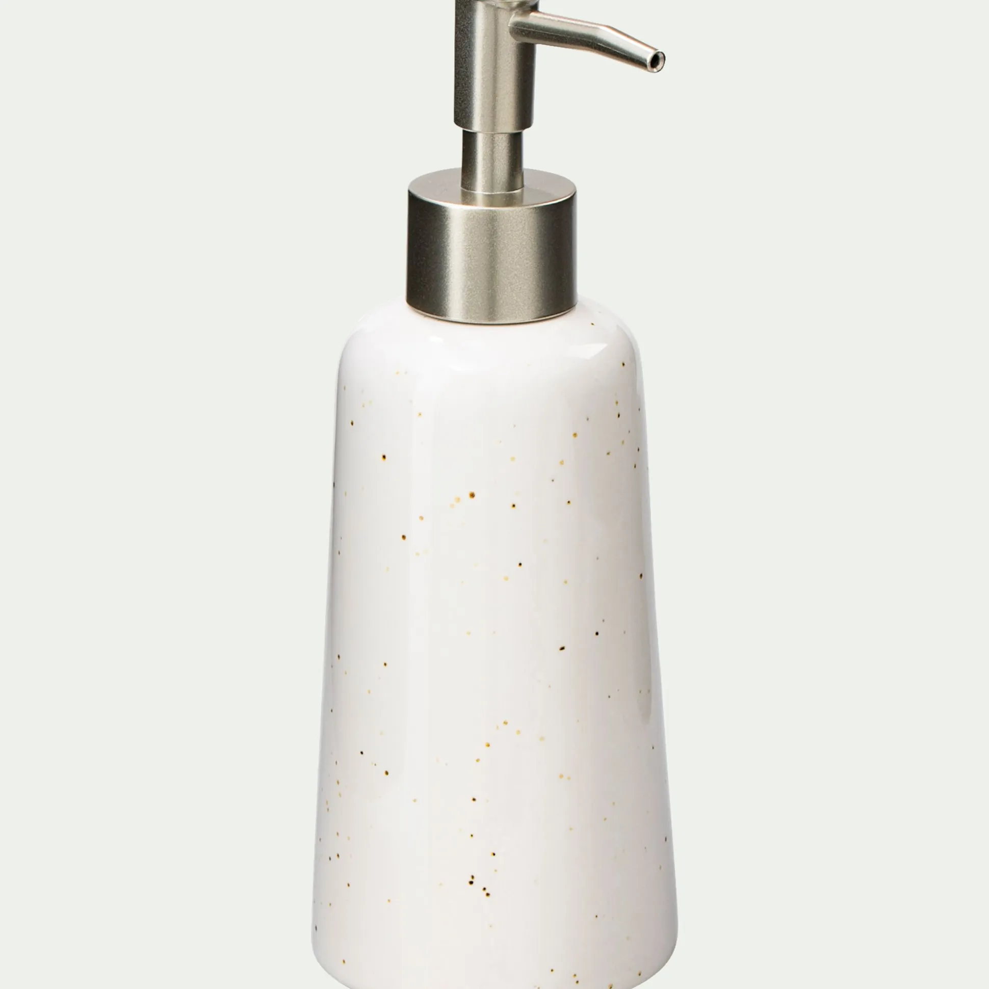 Distributeur de savon en céramique mouchetée - blanc ventoux