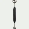 Double cuillère à pomme parisienne en inox - noir