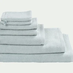 Drap de bain en bouclettes de coton bio - bleu 90x150cm