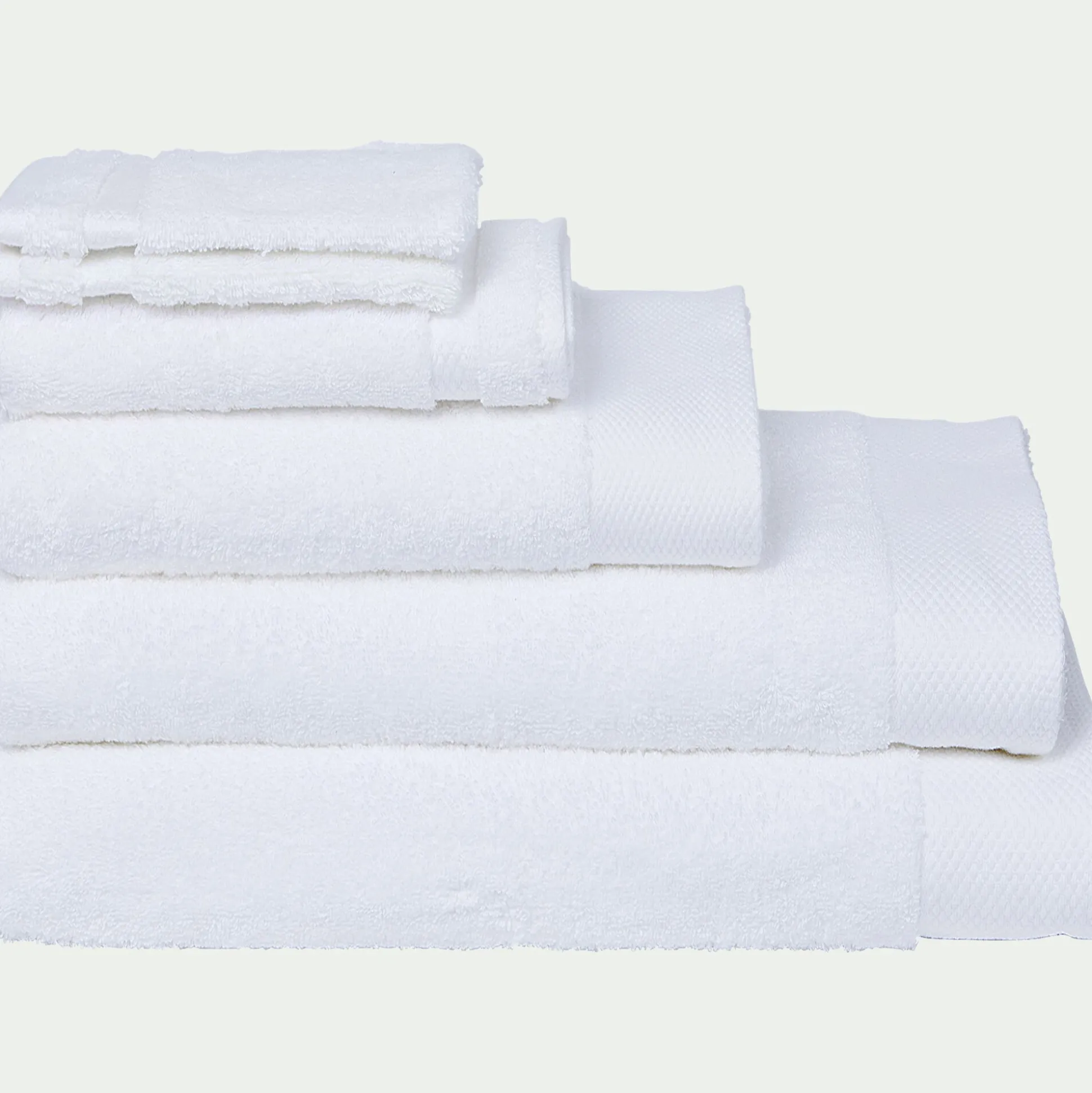 Drap de bain en coton peigné - blanc optique 100x150cm