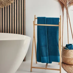 Drap de bain en coton peigné - bleu figuerolles 100x150cm