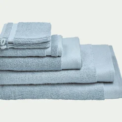 Drap de bain en coton peigné - bleu calaluna 100x150cm
