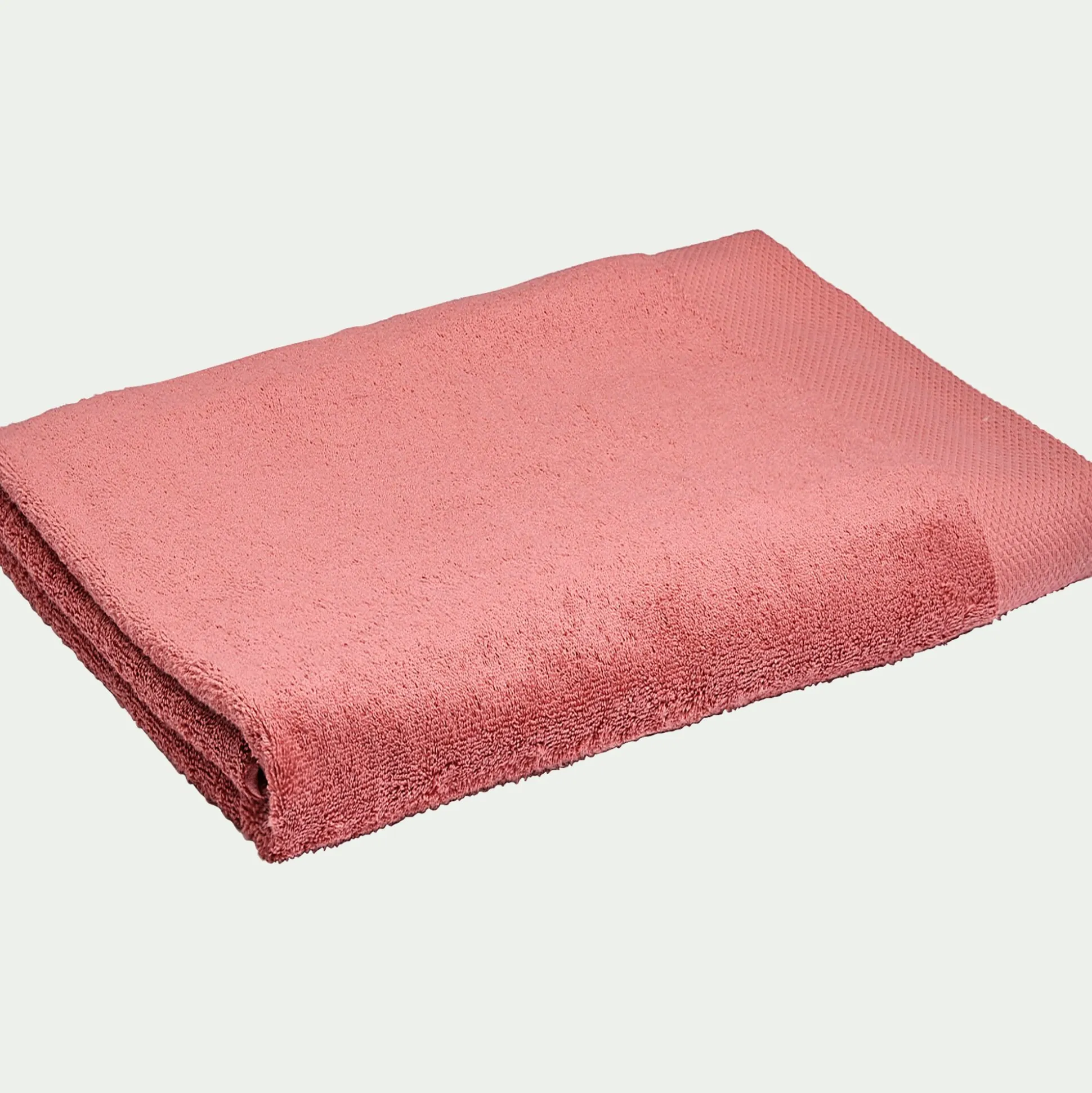 Drap de bain en coton peigné - rouge ricin 100x150cm