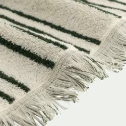 Drap de bain en coton à rayures 100x150cm - vert