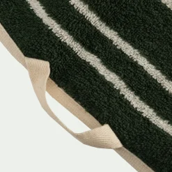Drap de bain en coton à rayures 100x150cm - vert