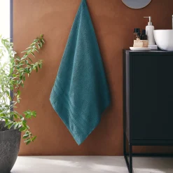 Drap de douche bouclette en coton - vert 70x140cm