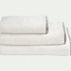 Drap de douche brodé en coton - blanc ventoux 70x140cm