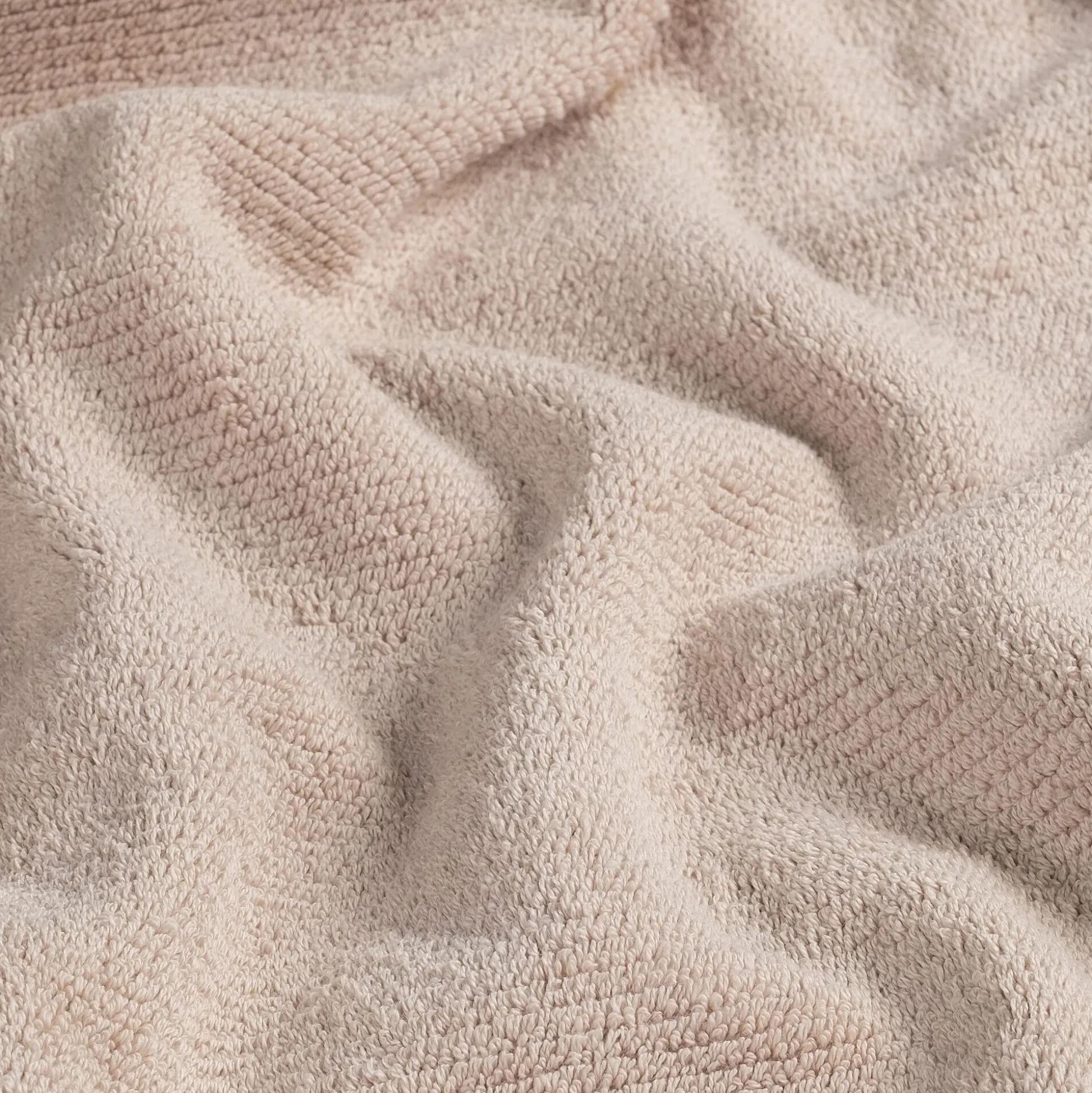 Drap de douche en bouclettes de coton bio - beige alpilles 70x130cm