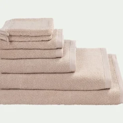 Drap de douche en bouclettes de coton bio - beige alpilles 70x130cm
