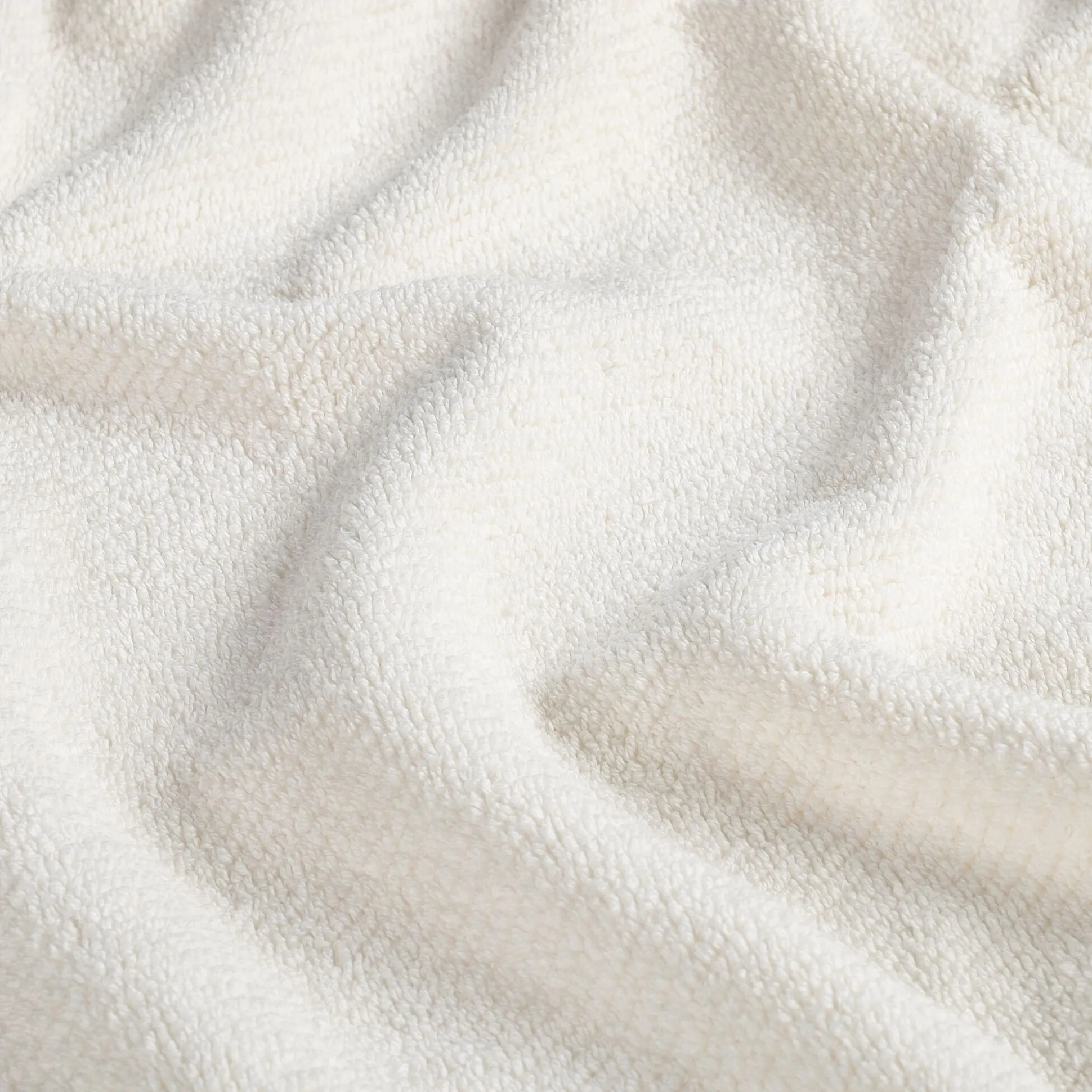 Drap de douche en bouclettes de coton bio - blanc ventoux 70x130cm