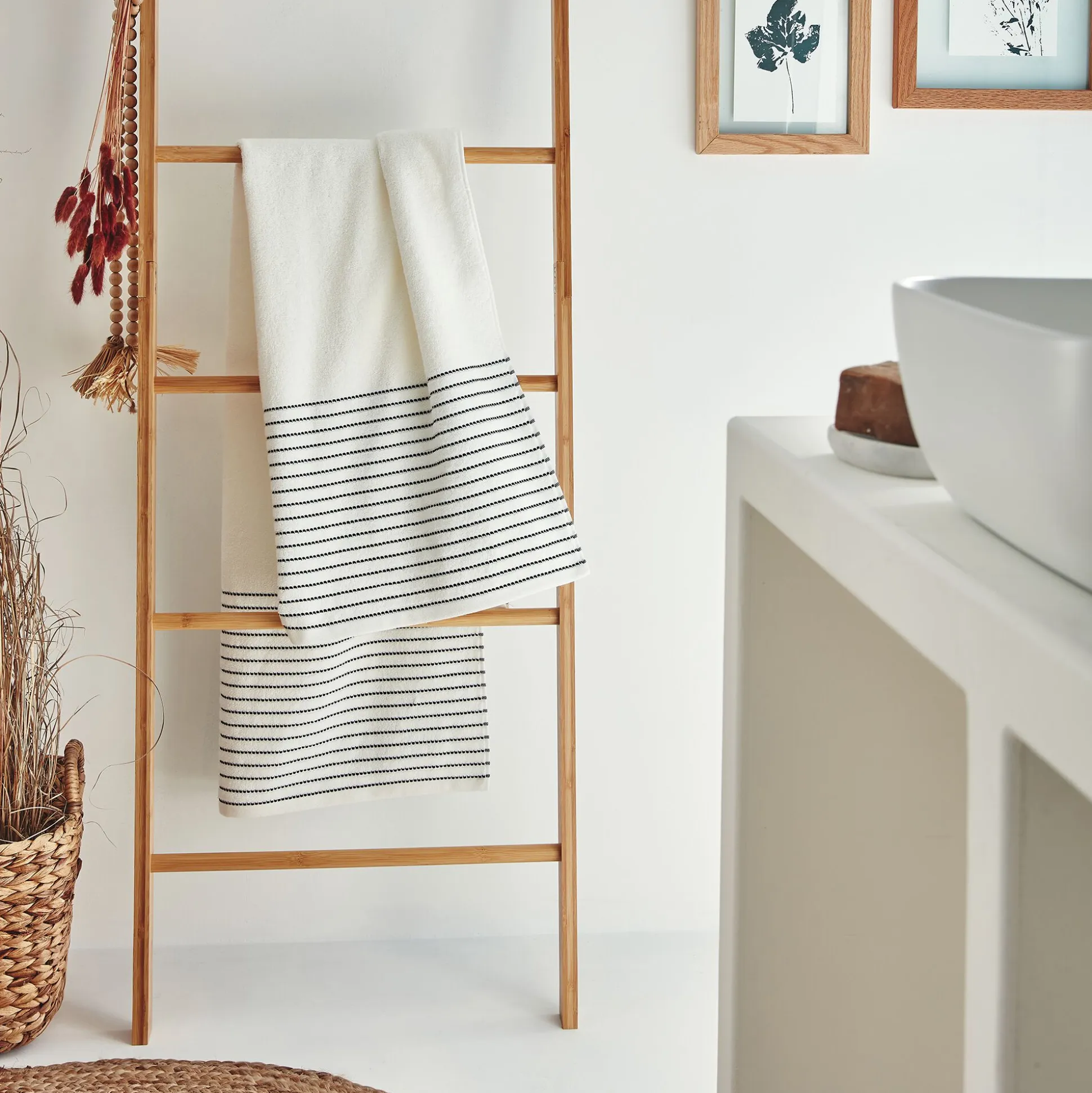 Drap de douche en coton - blanc ventoux 70x140cm