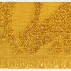 Drap de douche en coton - jaune argan 70x140cm