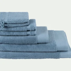 Drap de douche en coton peigné - bleu autan 70x140cm