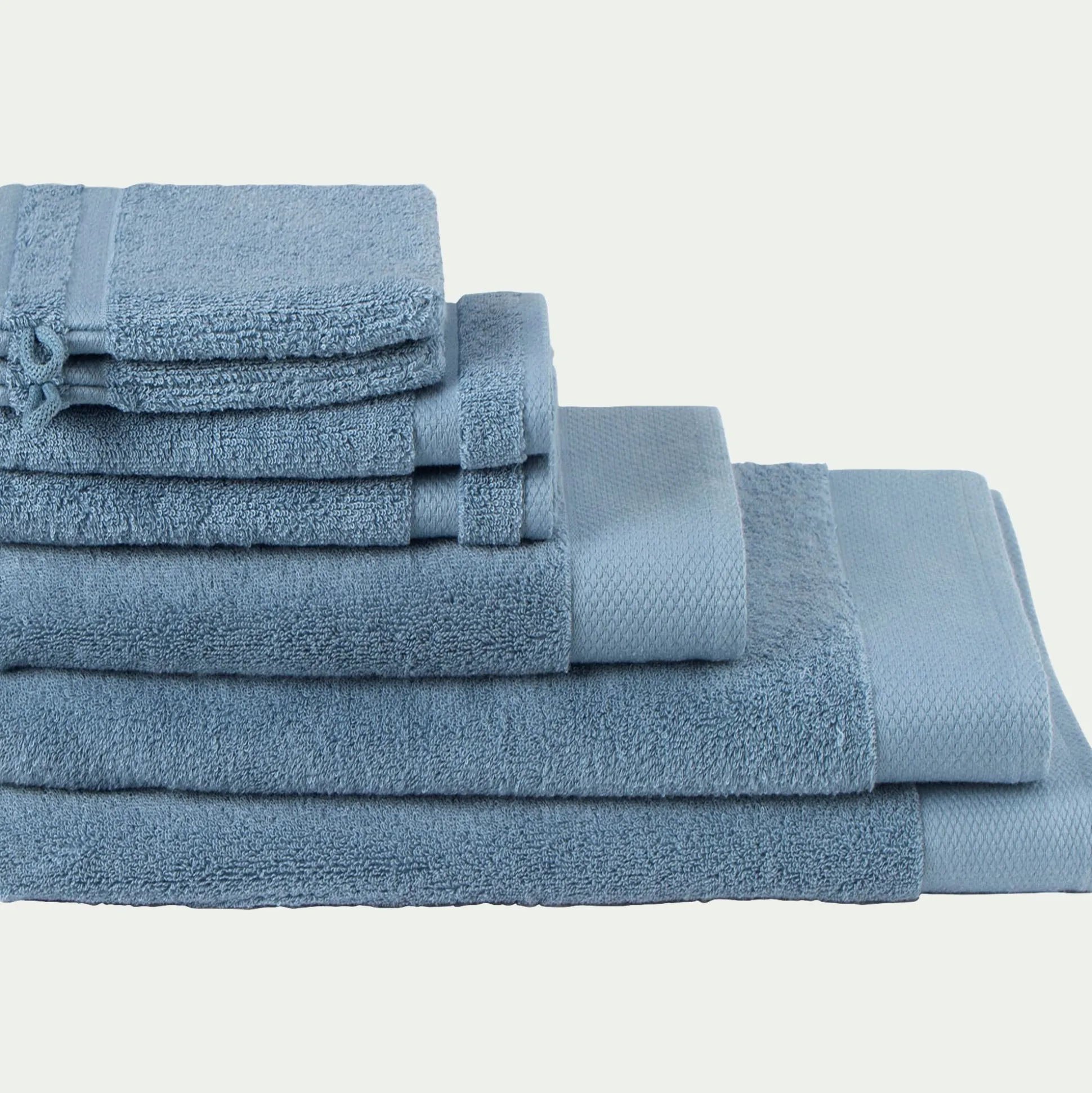 Drap de douche en coton peigné - bleu autan 70x140cm