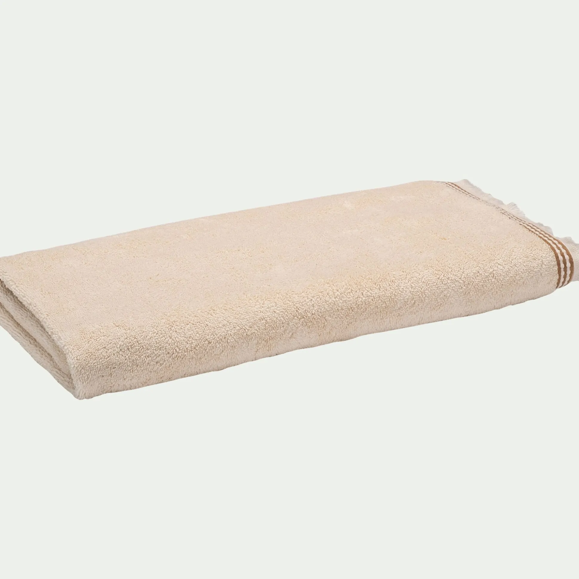 Drap de douche frangé en coton 70x140cm - blanc écru
