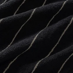 Drap de douche rayé en coton 70x140cm - noir