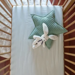 Drap housse bébé en coton bio 60x120+B15cm - vert