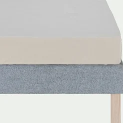 Drap housse en coton bio 90x200cm b30cm - blanc ventoux
