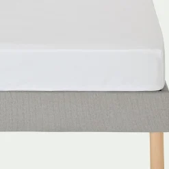 Drap housse en coton 140x200cm B40cm - blanc
