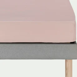Drap housse en coton 160x200cm B25cm - rose rosa