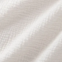 Drap housse en double gaze de coton 140x200cm b30cm - blanc