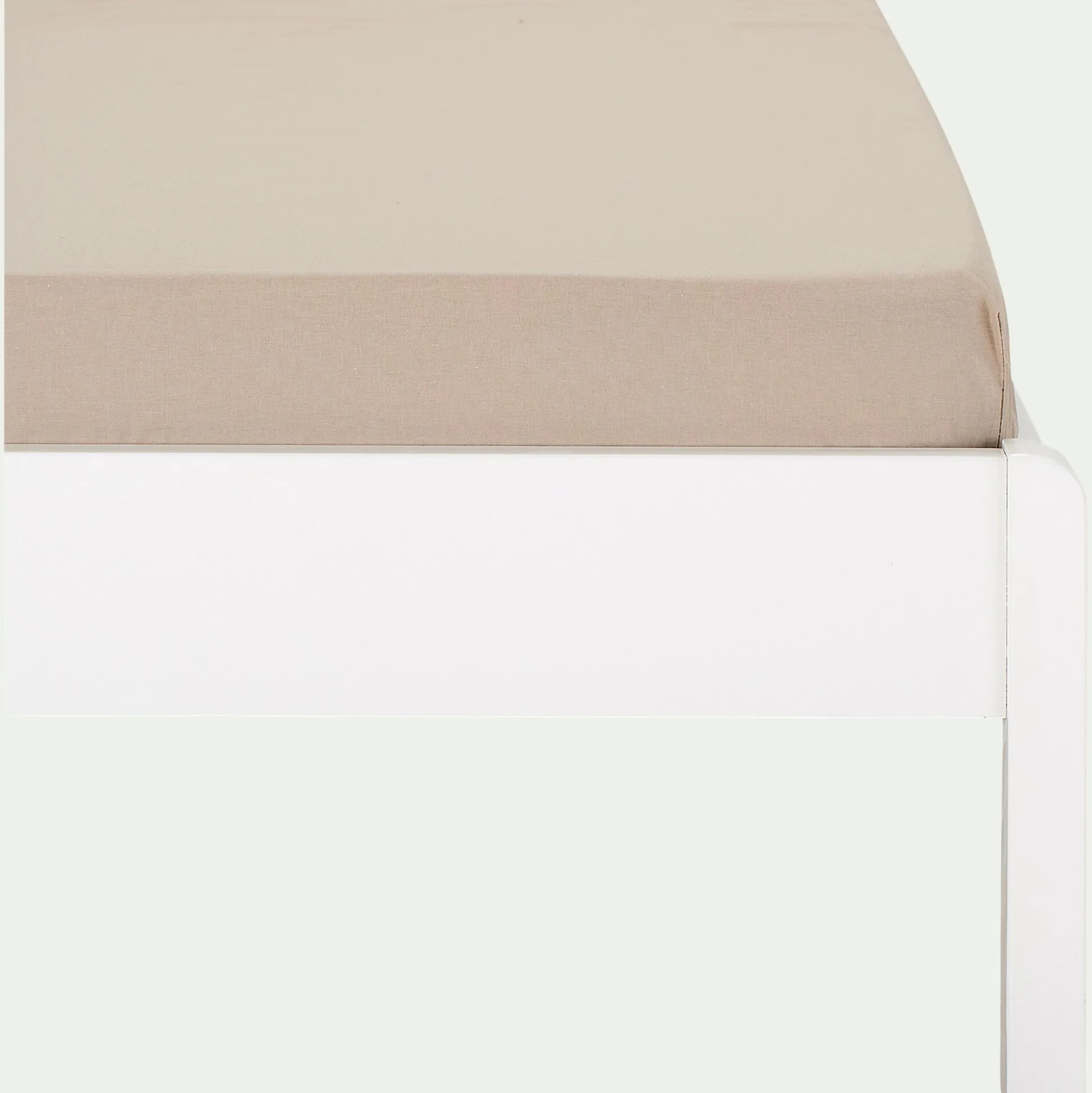 Drap housse enfant en coton 90x200+B20cm - beige alpilles