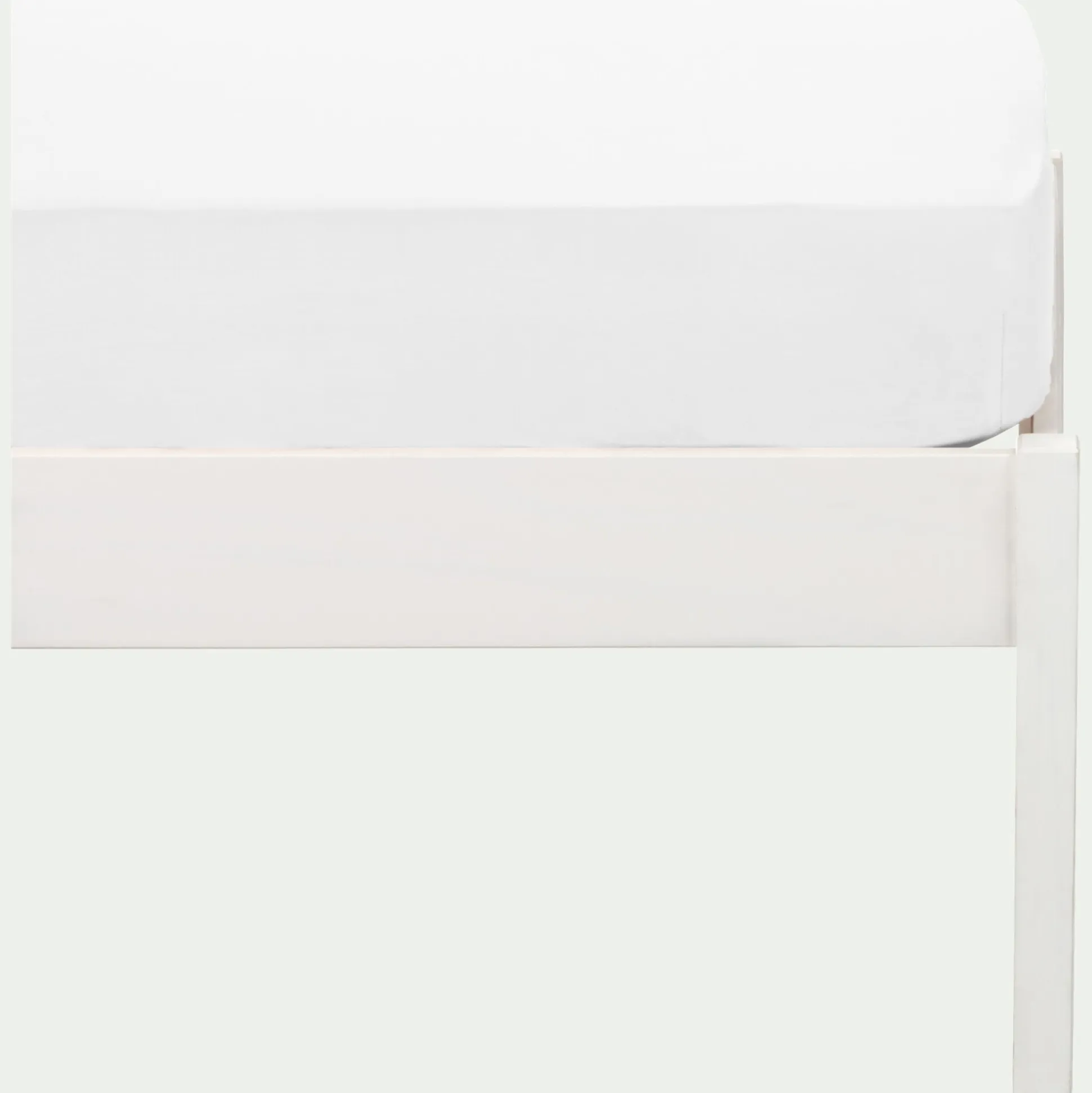 Drap housse enfant en coton 90x170+B15cm - blanc