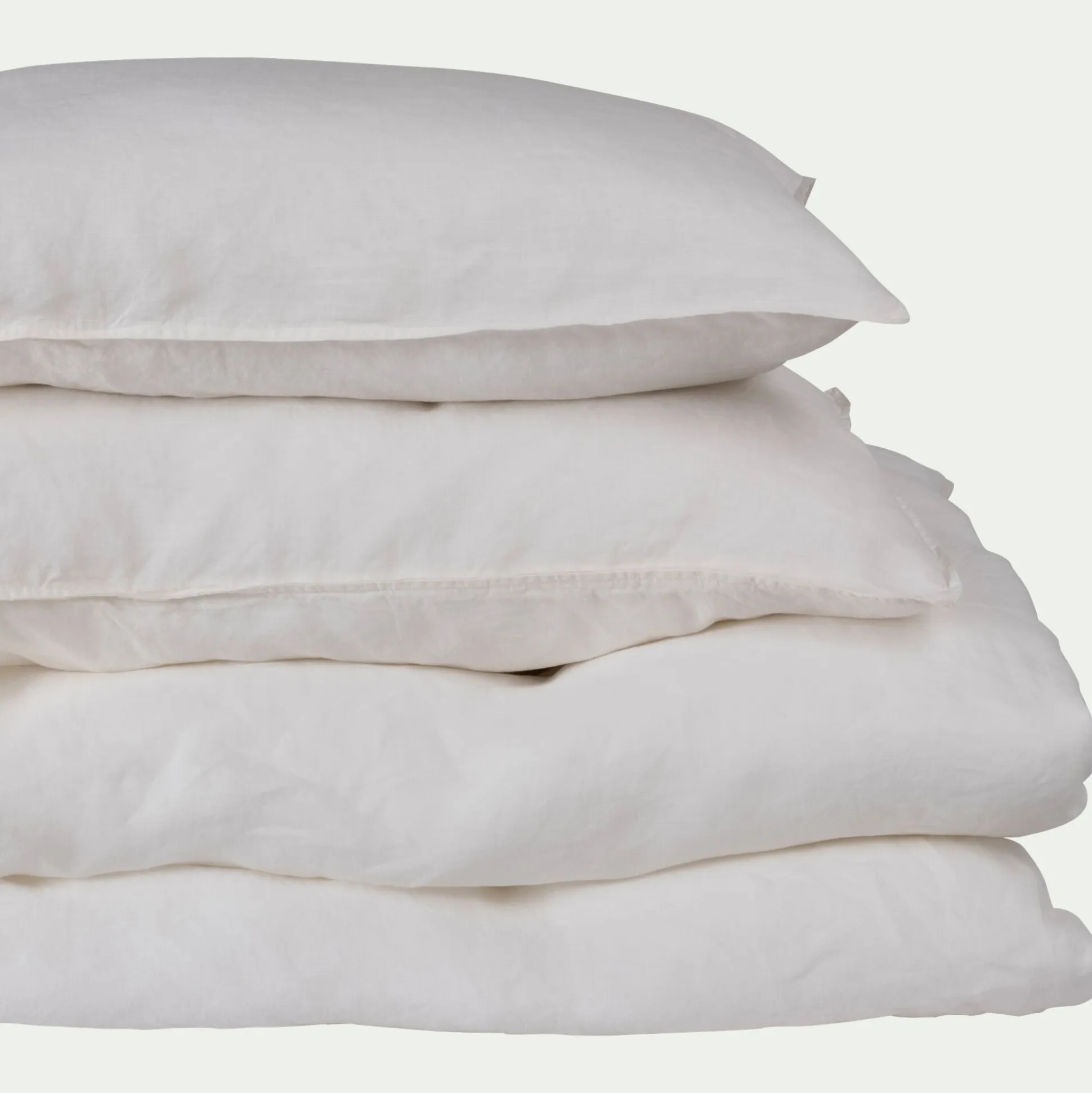 Drap housse en lin lavé 140x200cm B28cm - blanc capelan